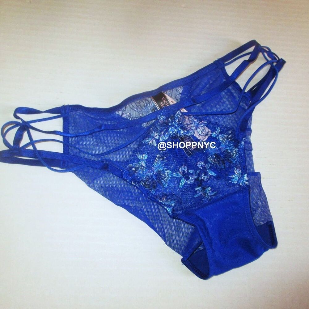 VICTORIA SECRET Very Sexy Strappy Cheeky Panty Embroidered Butterfly M L XL $39 - Picture 3 of 9